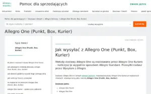 Zrzut strony: Allegro One Box