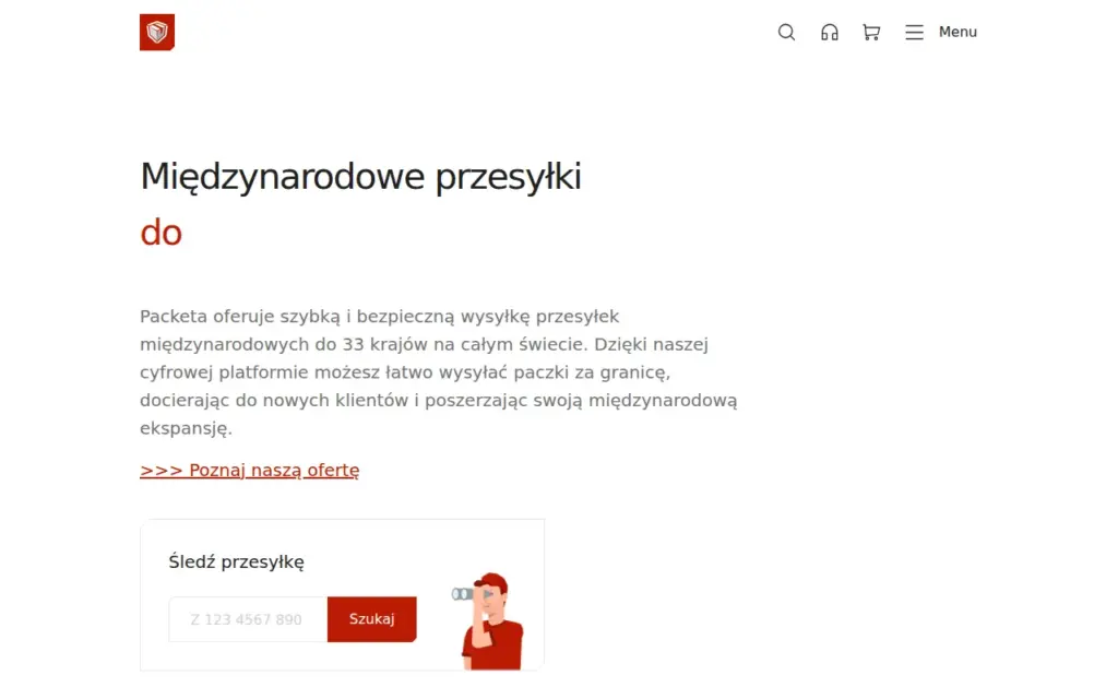Packeta — strona produktu na stronie producenta (zrzut ekranu)