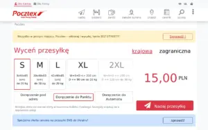 Zrzut strony: Pocztex (automaty Poczty Polskiej)